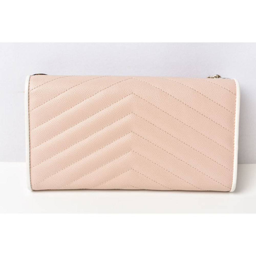 Saint Laurent Chain Wallet Long Wallet Evening Bag Leather Rose - Picture 2 of 8